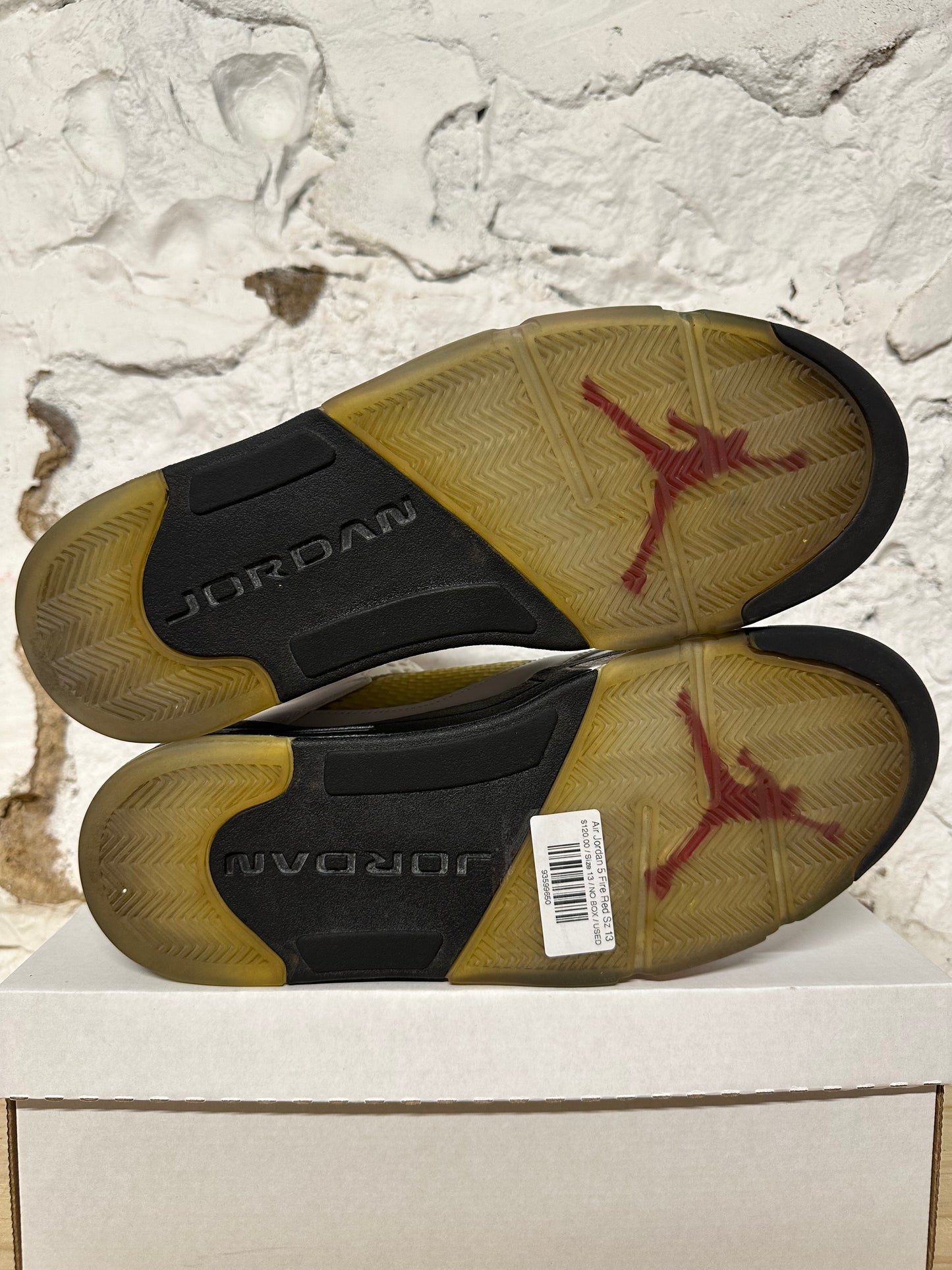 Air Jordan 5 Fire Red Silver Tongue Sz 13