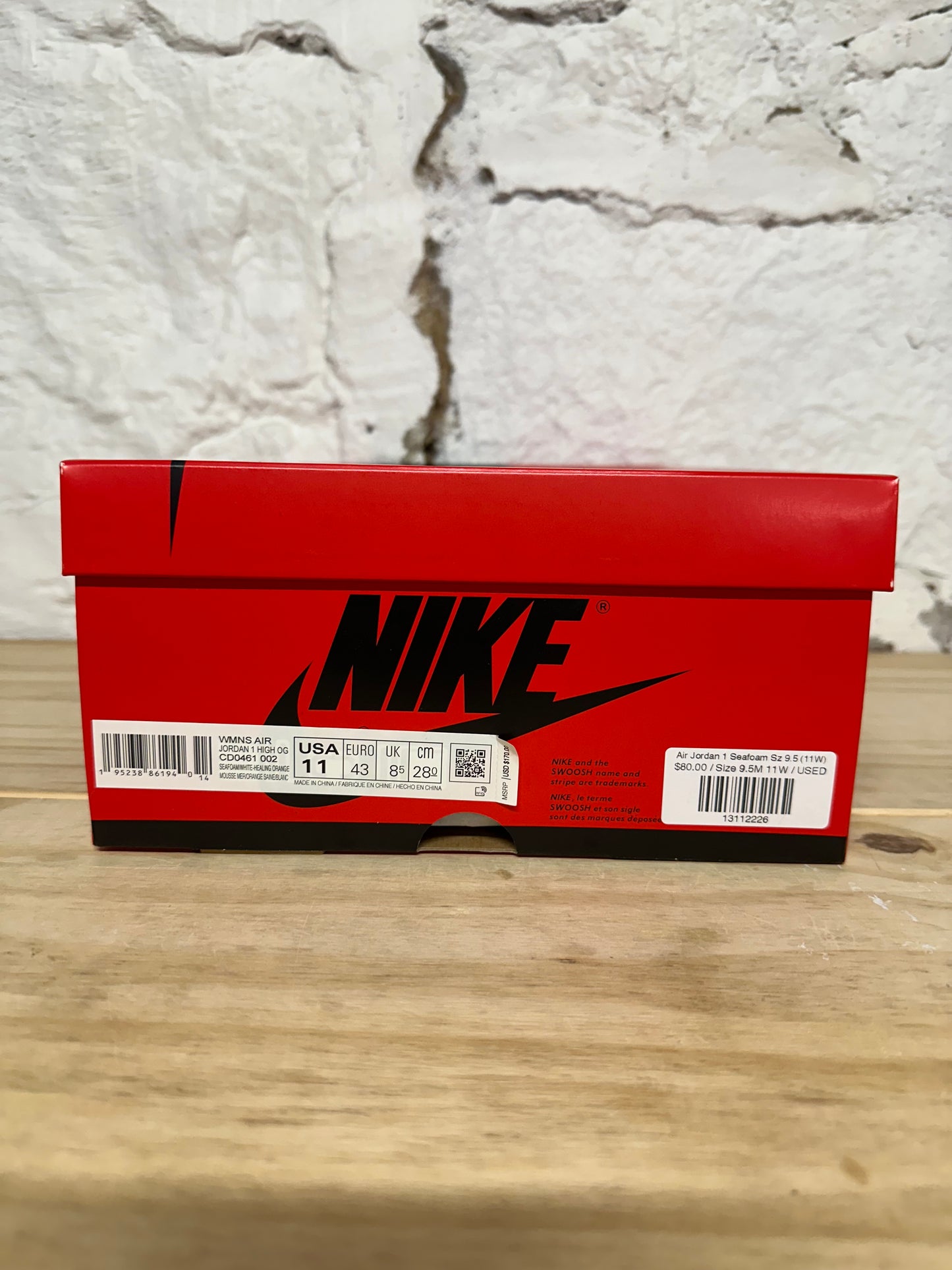 Air Jordan 1 High Seafoam Sz 9.5 (11W)