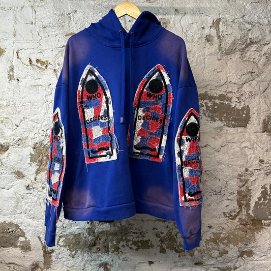 Who Decides War Stained Glass Glory Hoodie Blue Sz XL