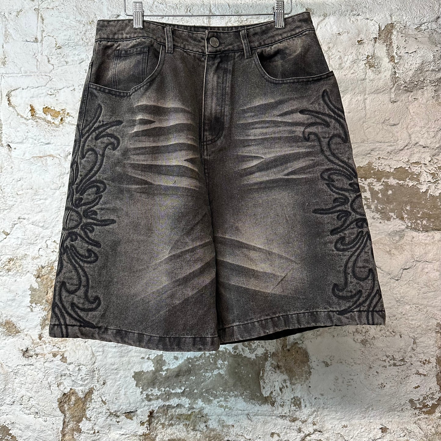 Vale Black Flare Jean Shorts