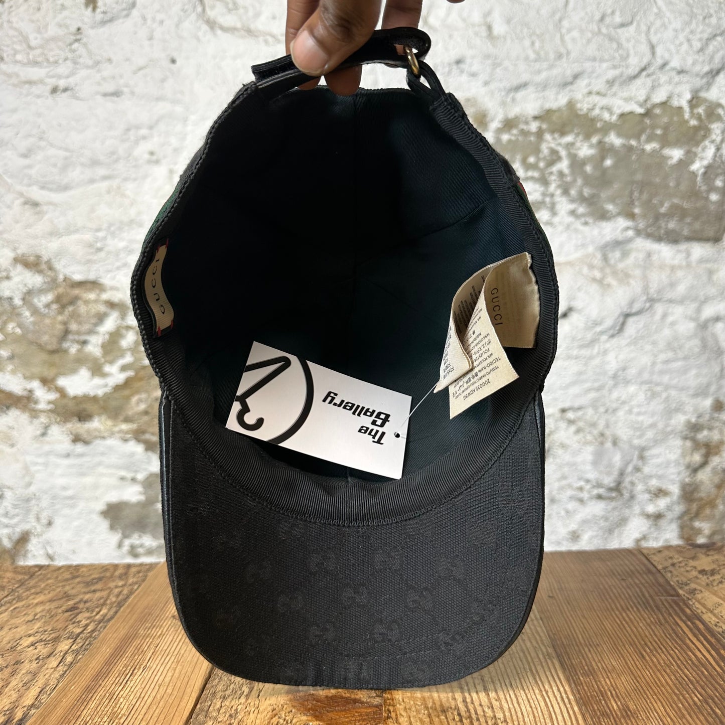 Gucci Black GG Monogram Hat Sz M