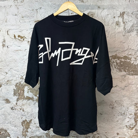 Palm Angels White Scrabble Spell T-shirt Black Sz M