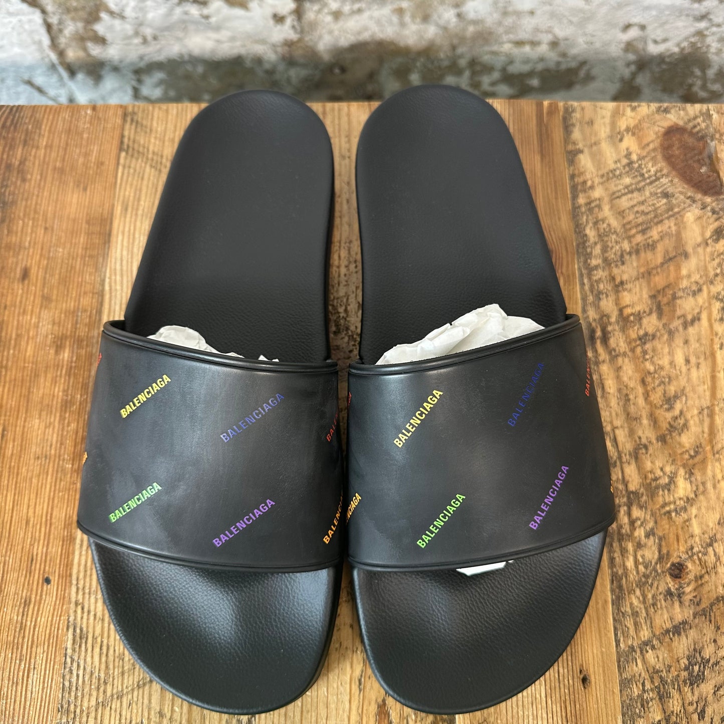 Balenciaga Multicolor Black Rubber Slide