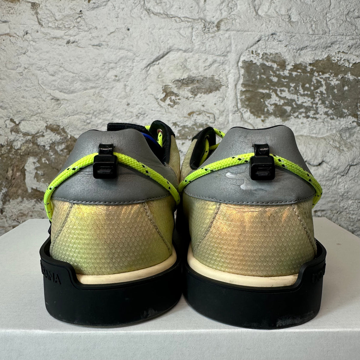 Dolce Gabbana Neon Lace Portofino Sneaker Sz 7.5
