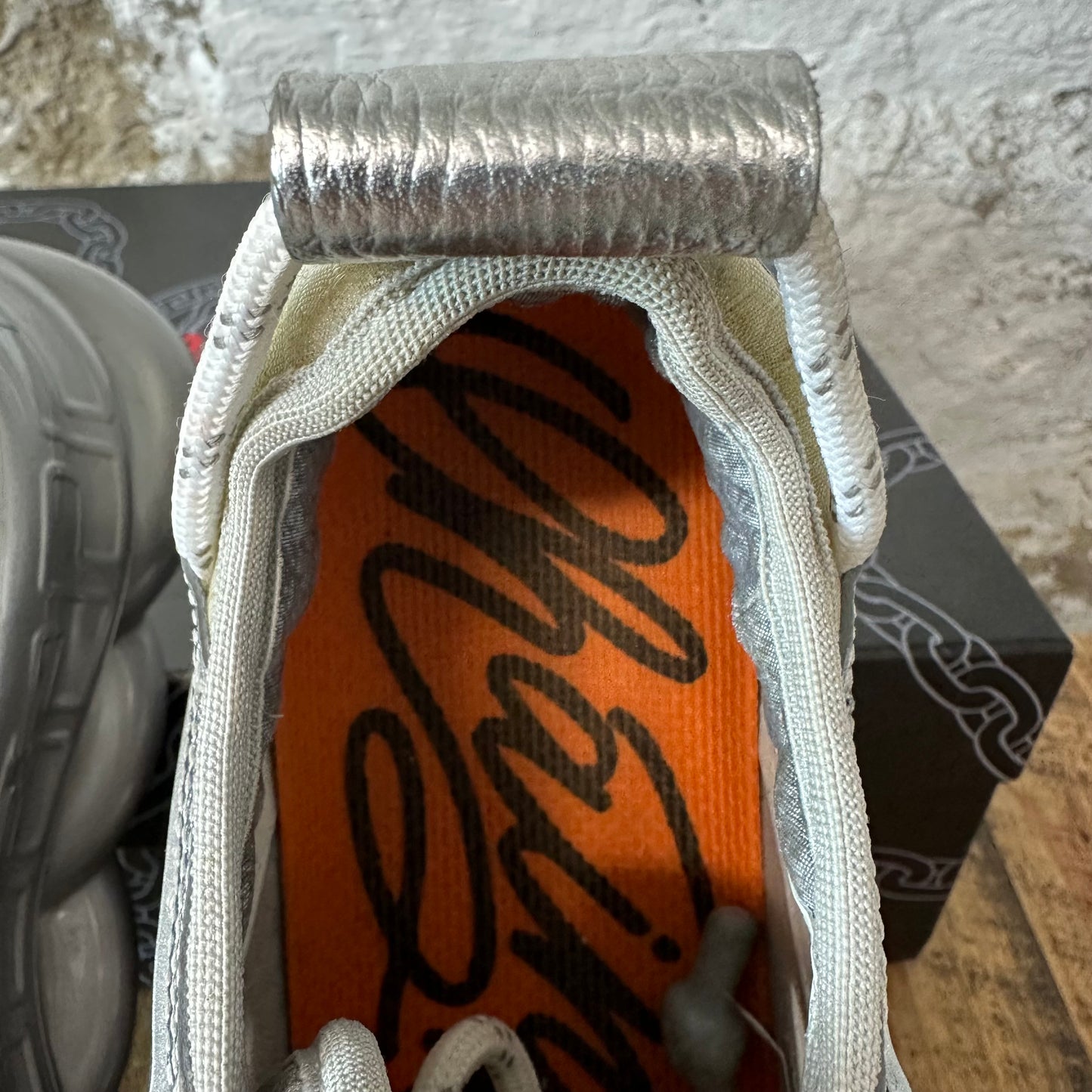 Versace Chain Reaction Silver Sneaker Sz 7 (40)