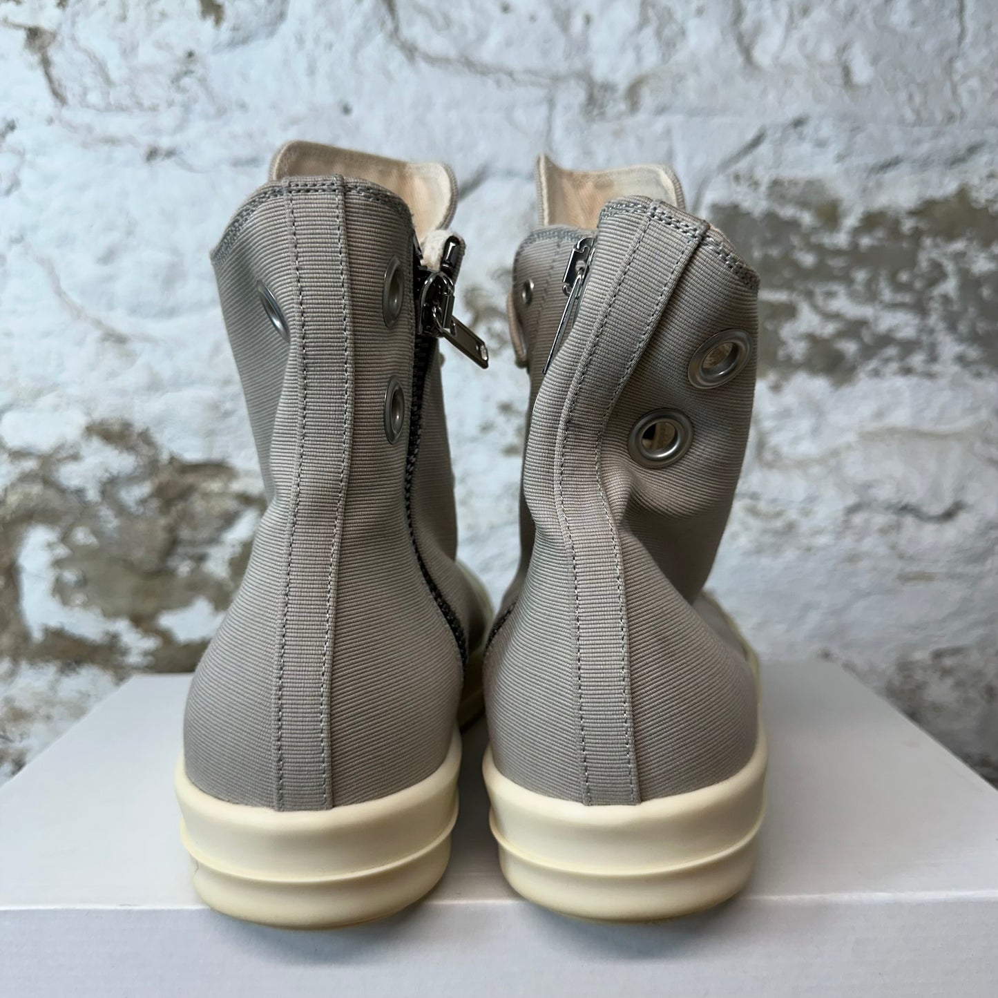 Rick Owens High Grey Canvas Milk Sneaker Sz 9 (42)