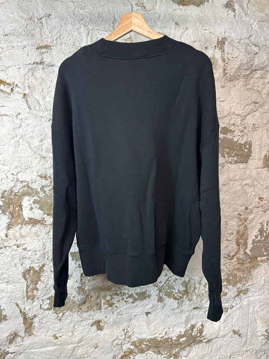 Palm Angels White Spell Drawn Tree Crewneck Black Sz S