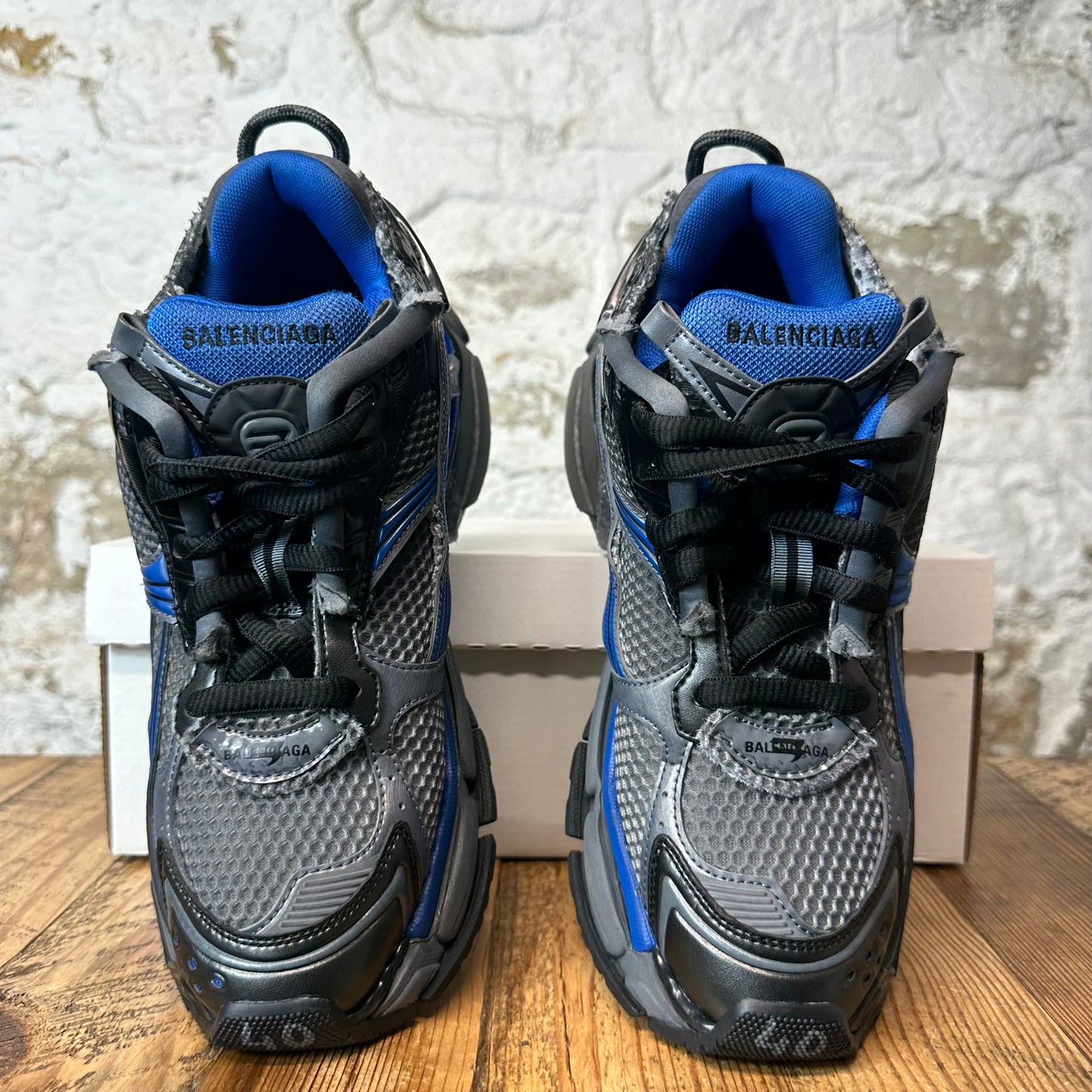 Balenciaga Runner Black Blue Grey Sneaker Sz 7 (40)