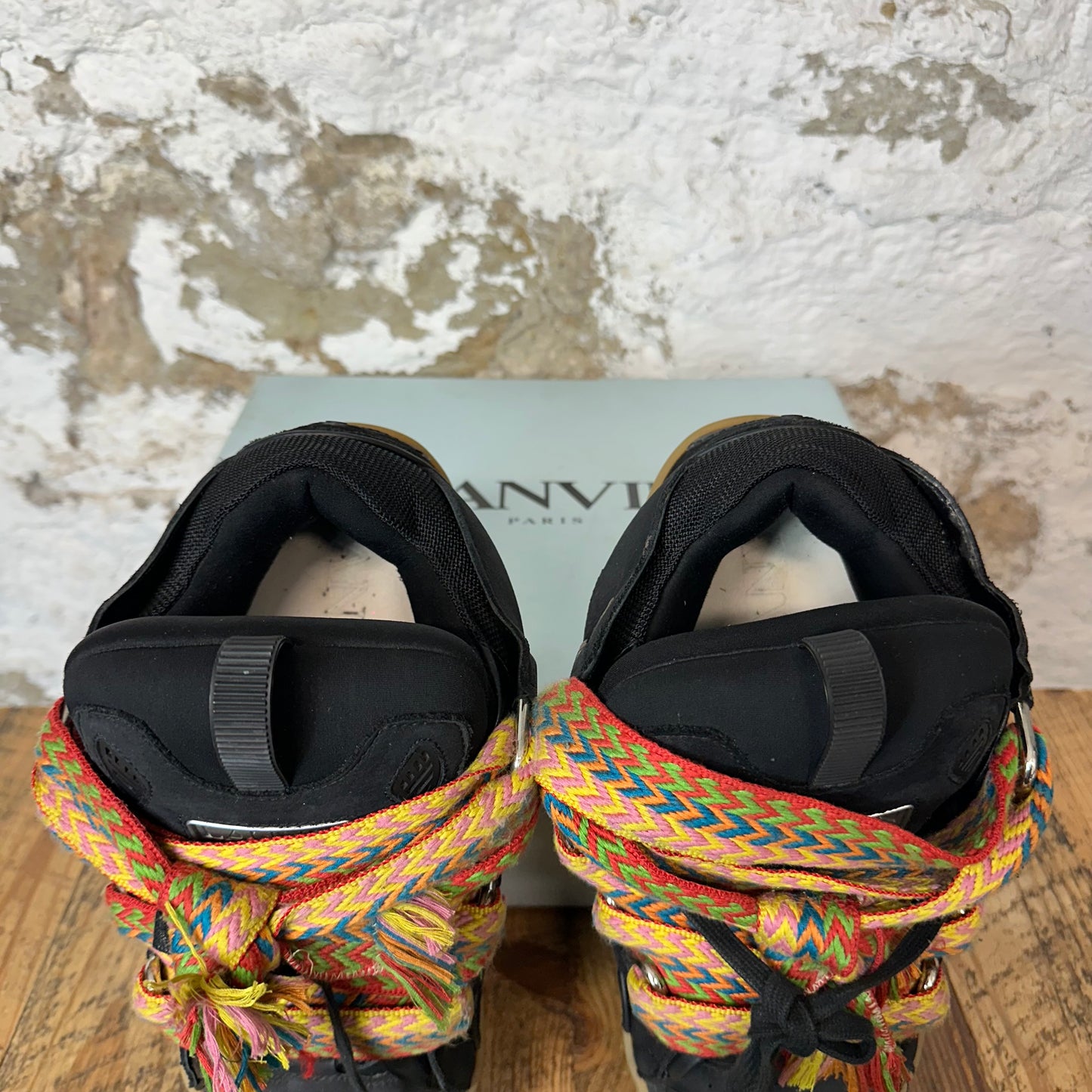 Lanvin Curb Multicolor Lace Black Sneaker Sz 11 (44)
