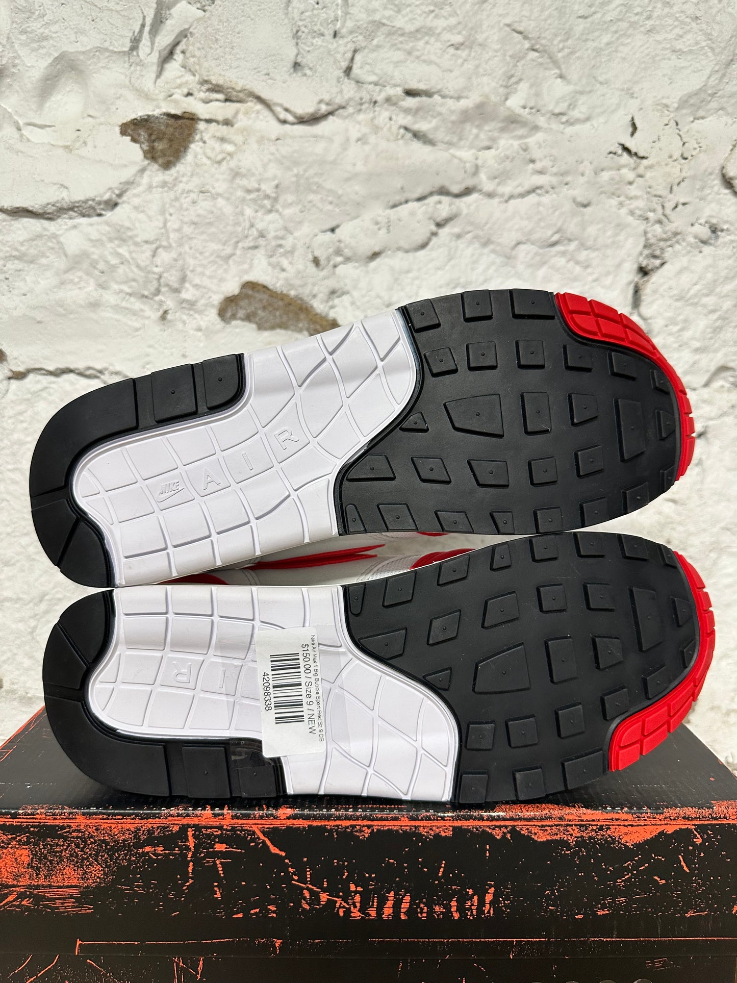 Nike Air Max 1 Big Bubble Sport Red Sz 9 DS