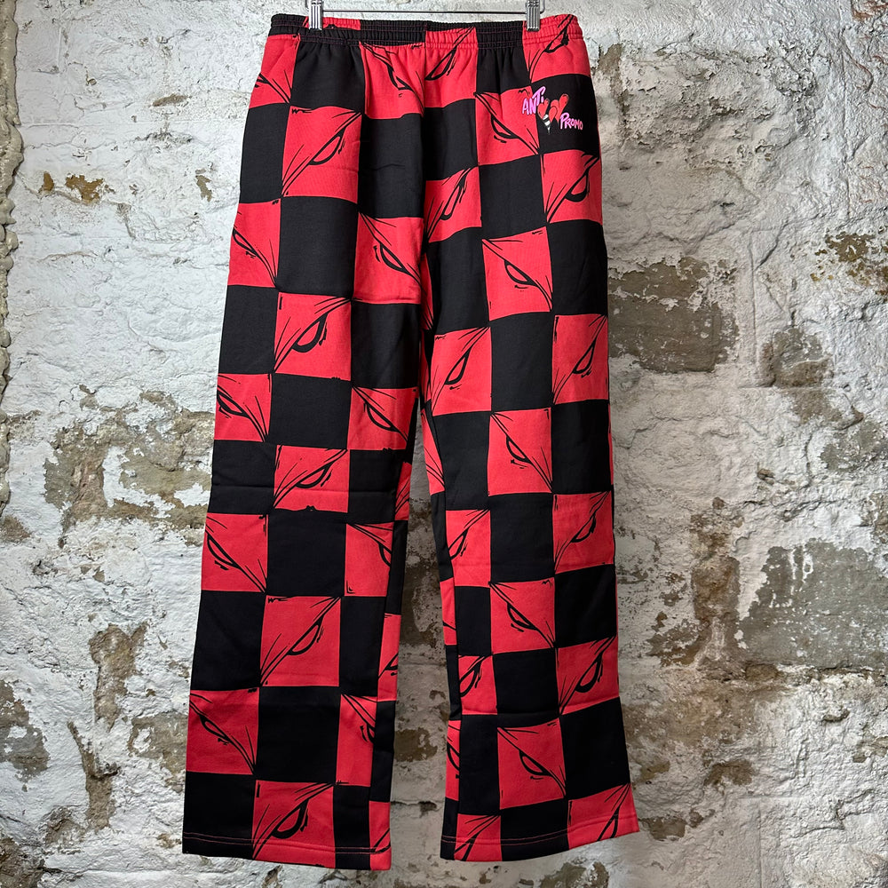 Matty Boy Anti Promo 99 Eyes Red Checker Sweatpants Sz L DS