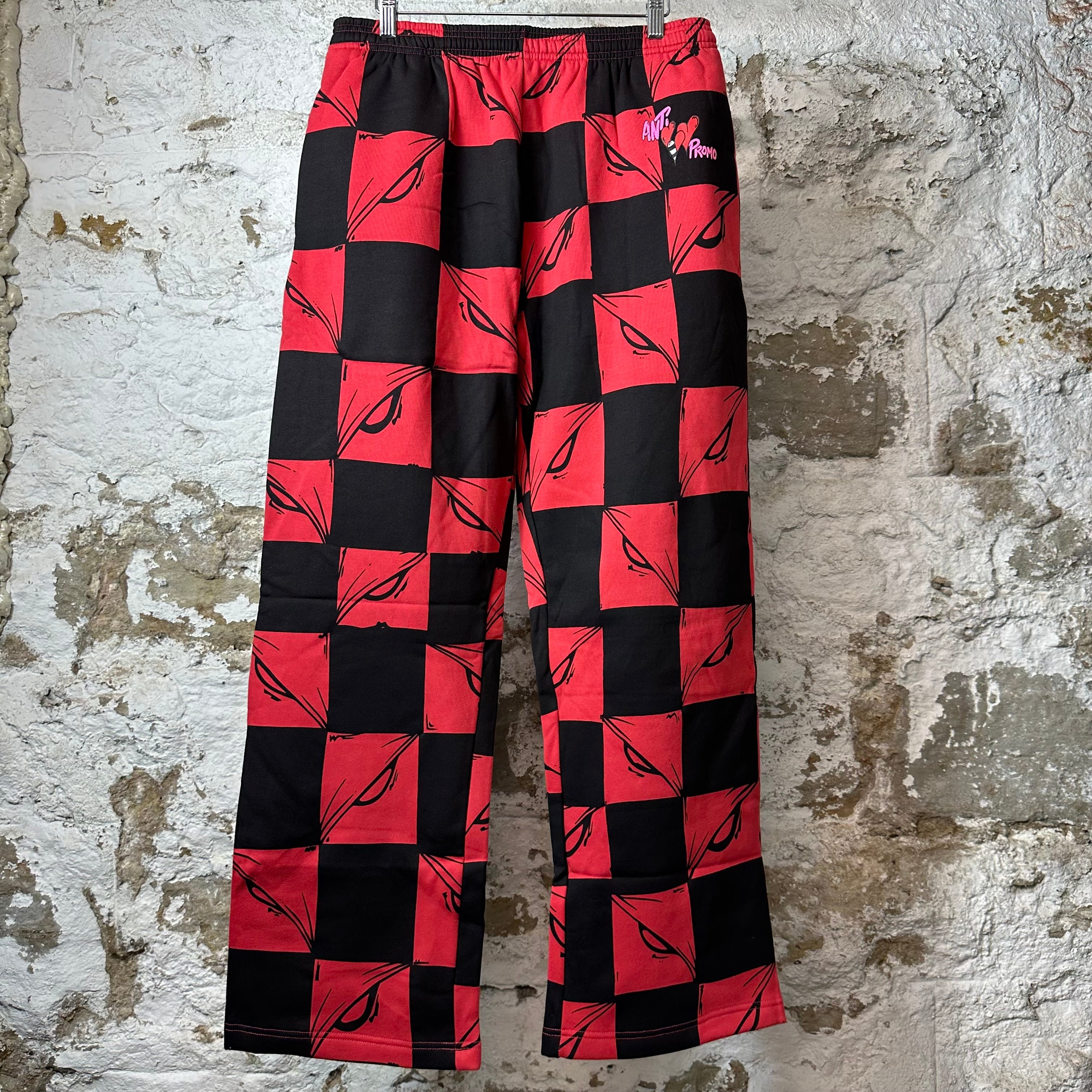 Matty Boy Anti Promo 99 Eyes Red Checker Sweatpants Sz L DS