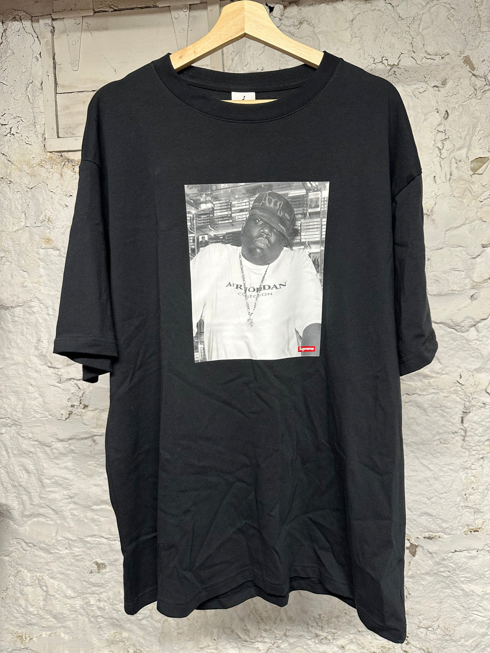 Supreme Jordan Biggie Black T-Shirt Sz XL DS