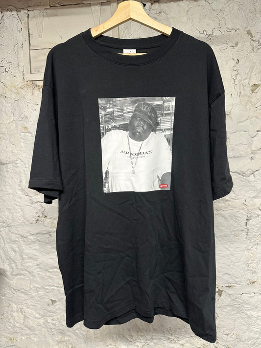 Supreme Jordan Biggie Black T-Shirt Sz XL DS