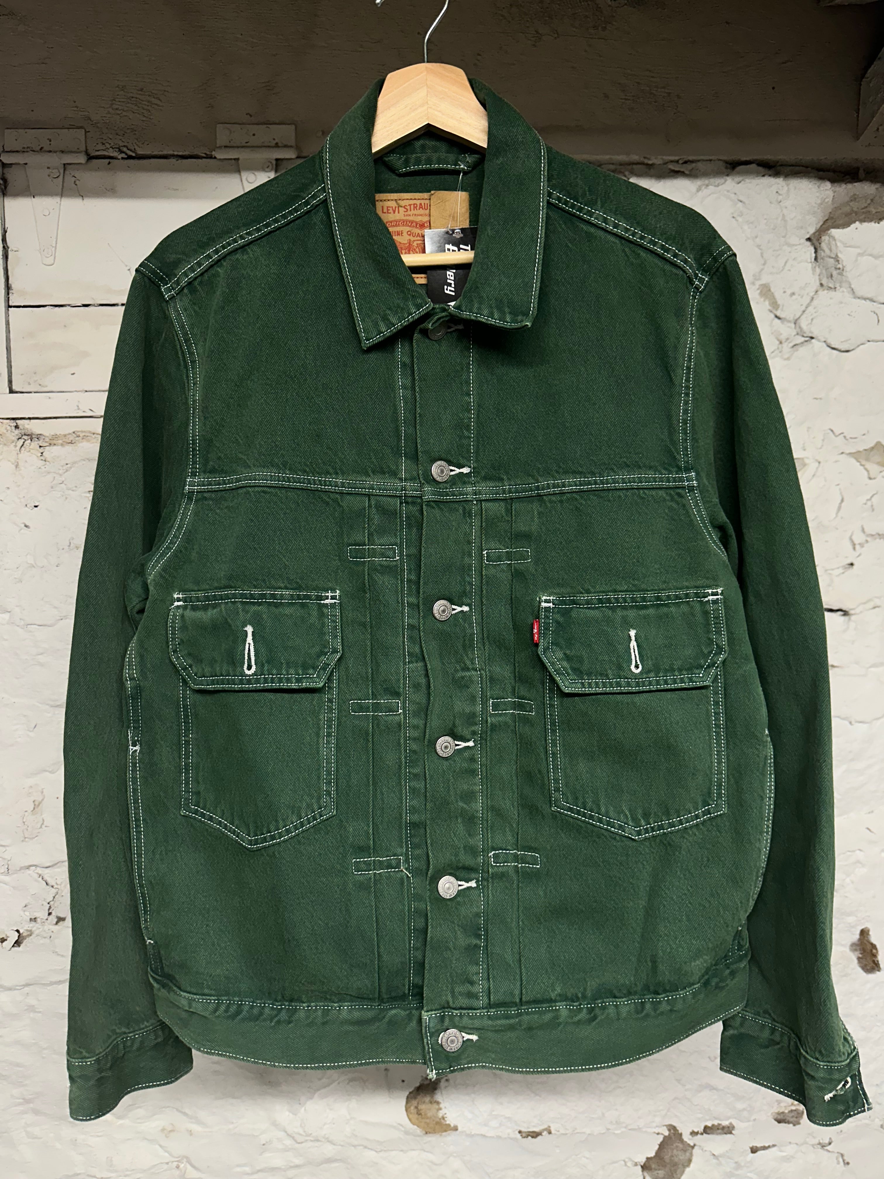 Levis Denim Tears Diaspora Green Denim Jacket Sz M