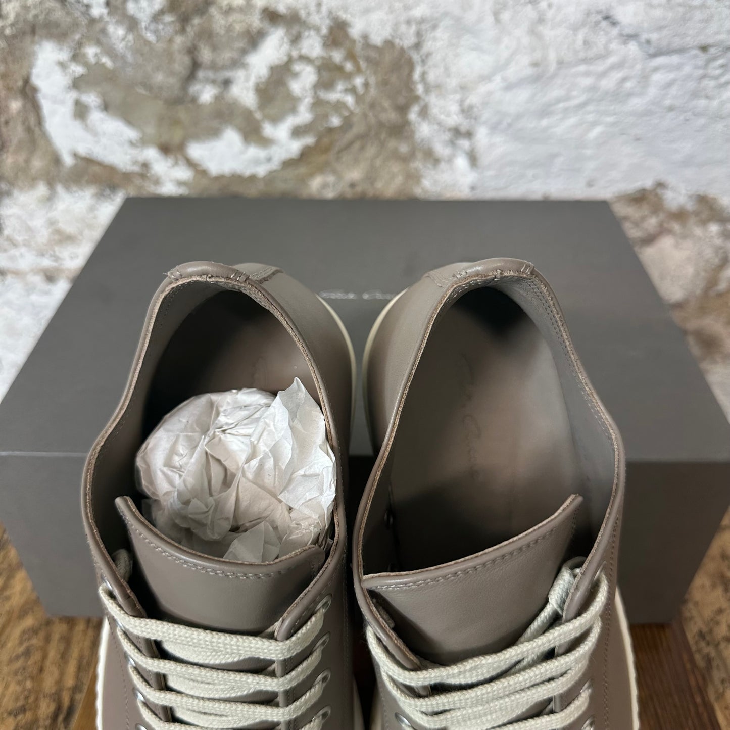 Rick Owens Hollywood Flesh Milk Sneaker Sz 8.5 (41.5) DS