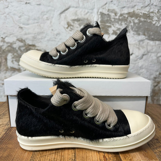 Rick Owens Jumbo Lace Pony Hair Black Milk Sneaker Sz 9 (42)