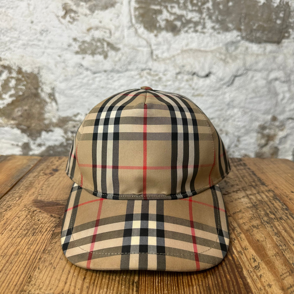 Burberry Tan Plaid Hat Sz M