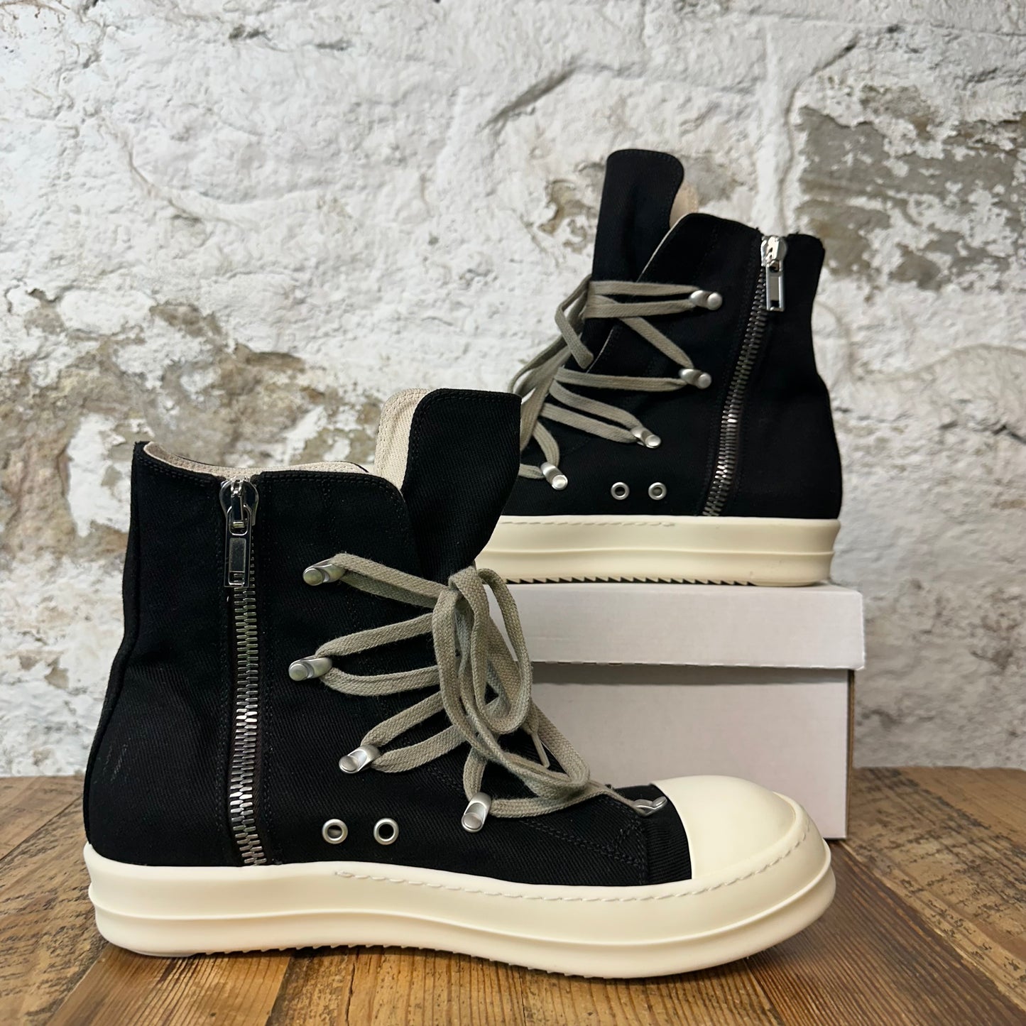 Rick Owens High Hexa Lace Black Milk Sneaker Sz 9 (42)