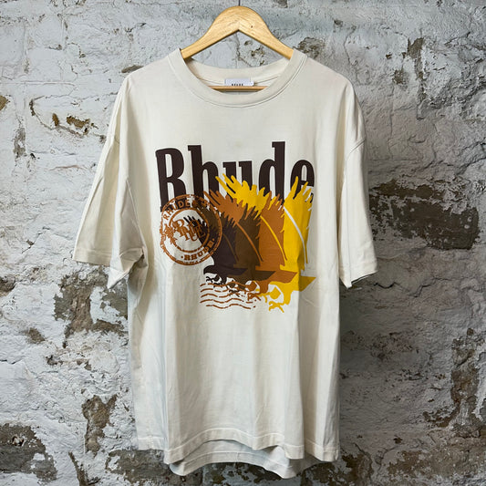 Rhude Tri Eagle T-shirt Cream Sz L