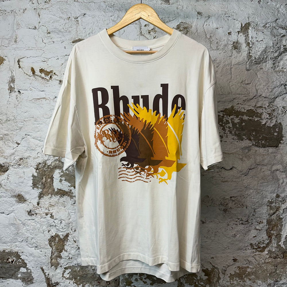 Rhude Tri Eagle T-shirt Cream Sz L