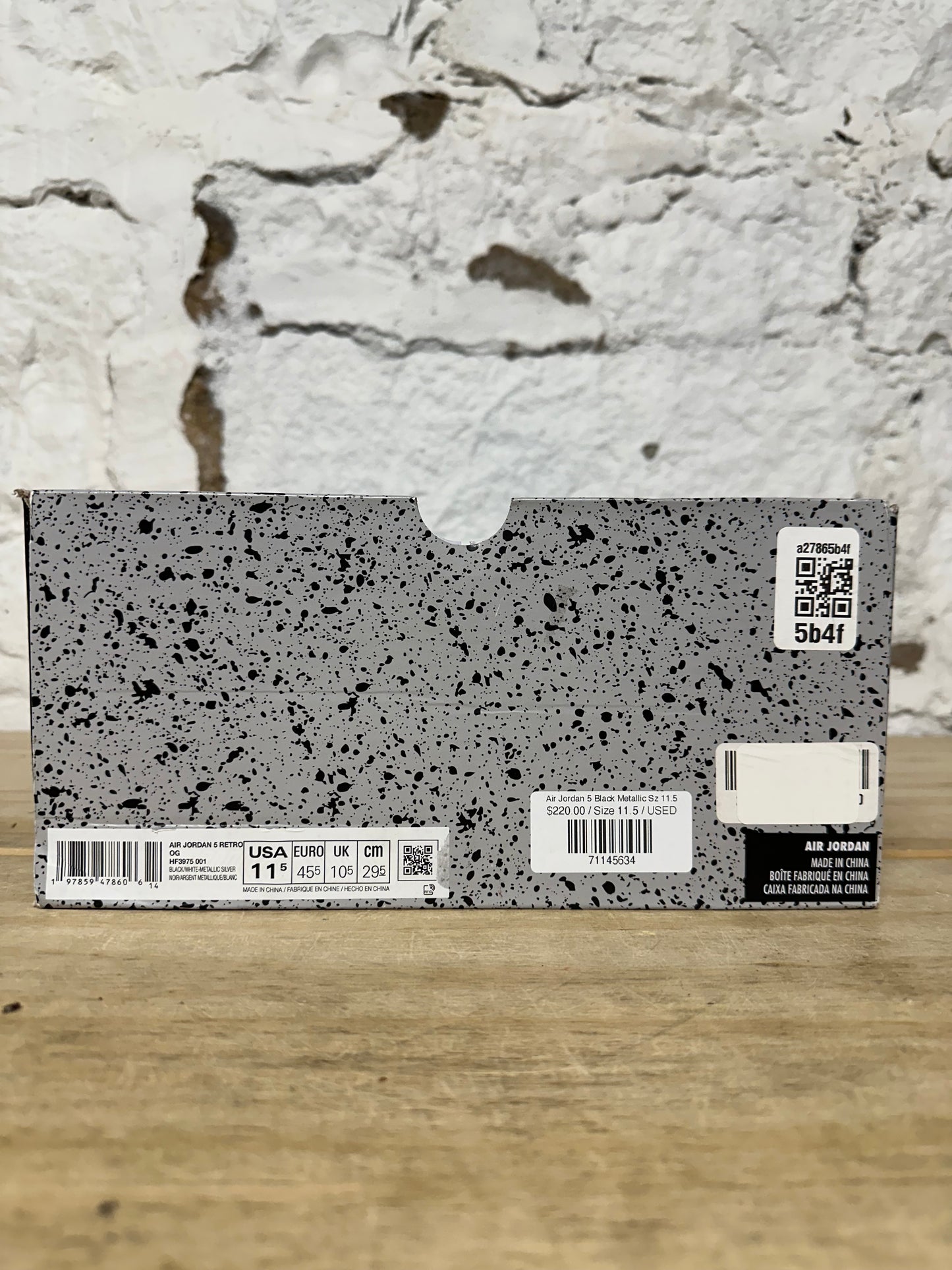 Air Jordan 5 Black Metallic Reimagined Sz 11.5