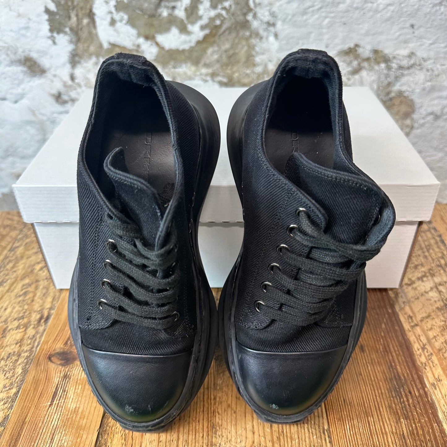 Rick Owens Black Abstract Low Sz 4 (35) No Box