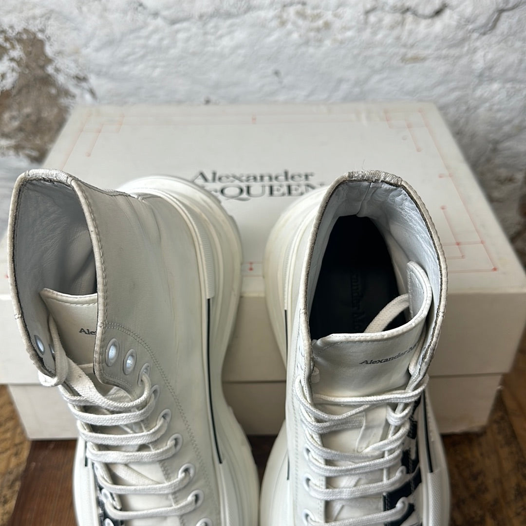 Alexander Mcqueen Spellout Tread High Boot White Sz 8 (41)