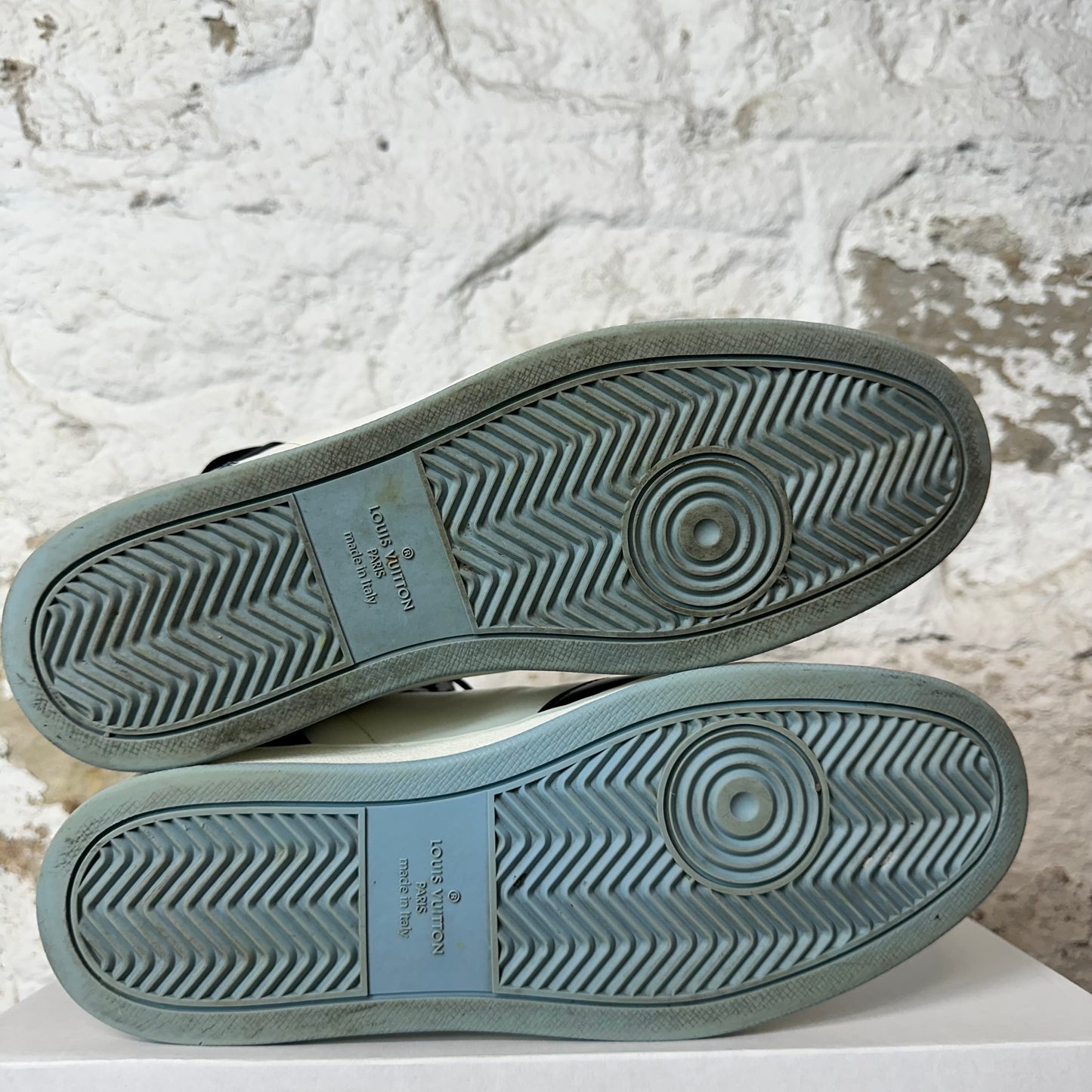 Louis Vuitton High Blue Camo White Black Rivoli Sneaker Sz 10 (8.5LV)