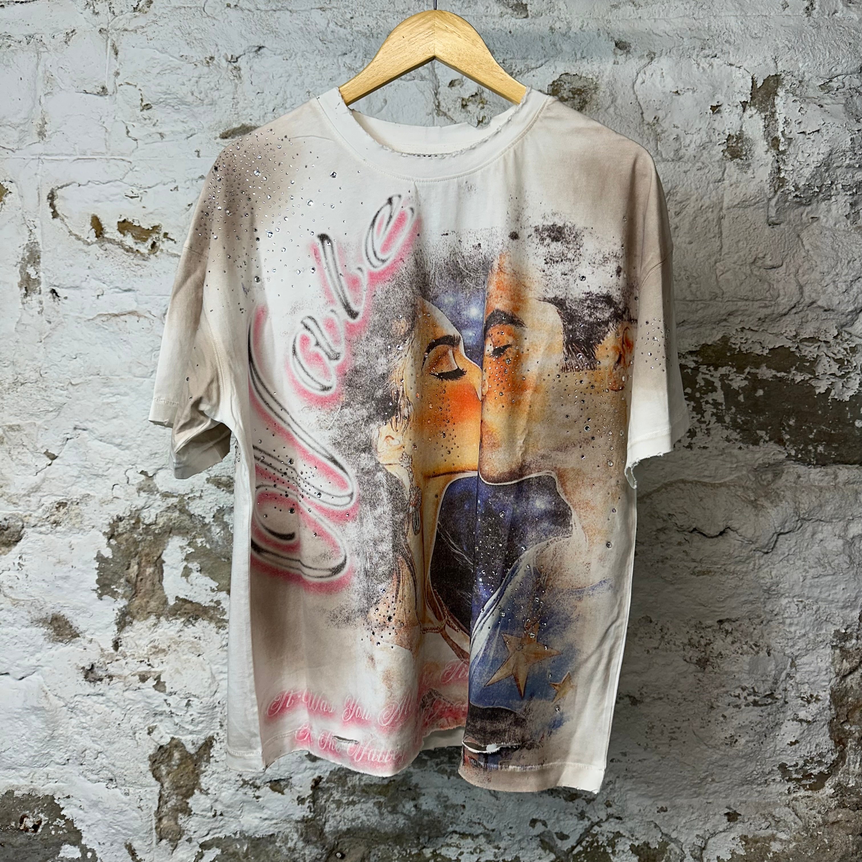 Vale Superman Kiss Bling T-shirt White Sz S DS