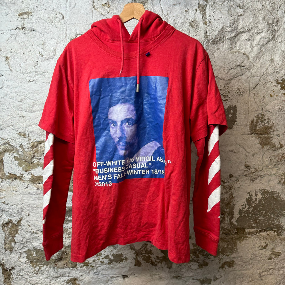 Off-White Bernini Hoodie L/s Red Sz M