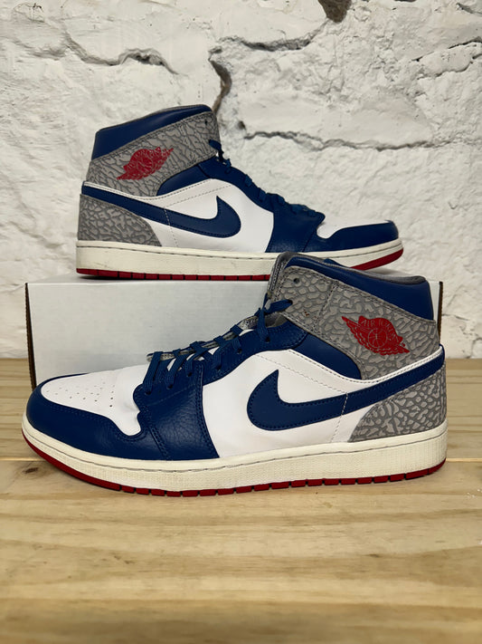 Air Jordan 1 Mid True Blue Sz 13