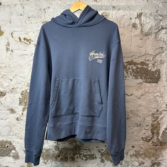 Amiri Varsity 22 Logo Hoodie Blue Sz L