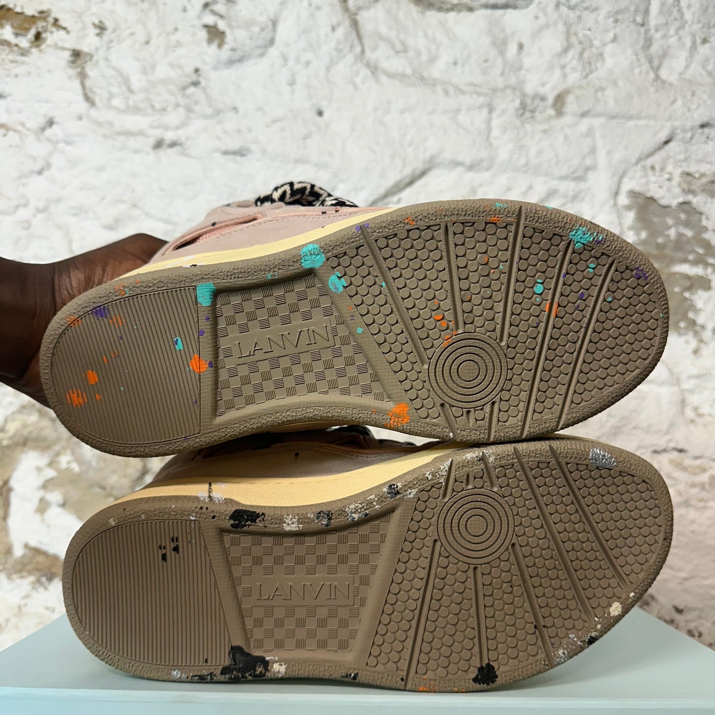 Lanvin Curb Paint Splatter Pink Sneaker