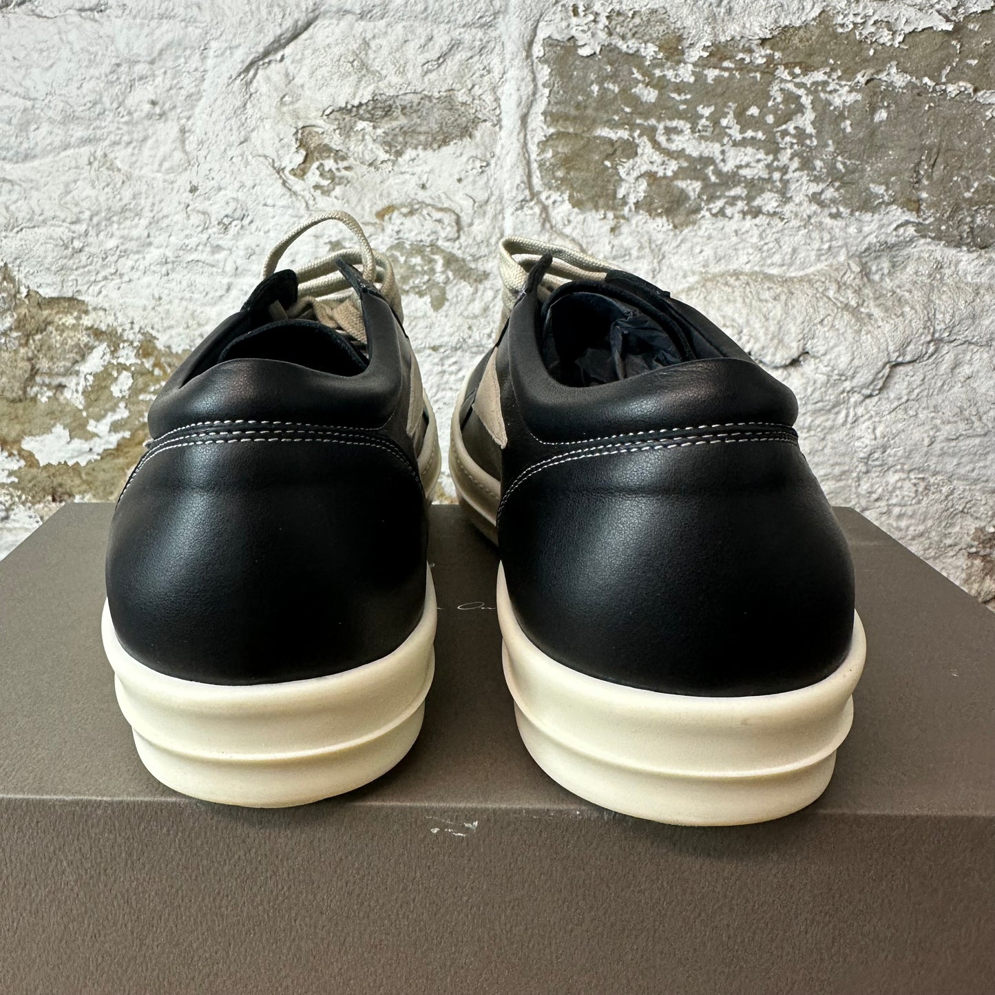Rick Owens Vintage Black Leather Milk Sneaker Sz 11 (44) DS