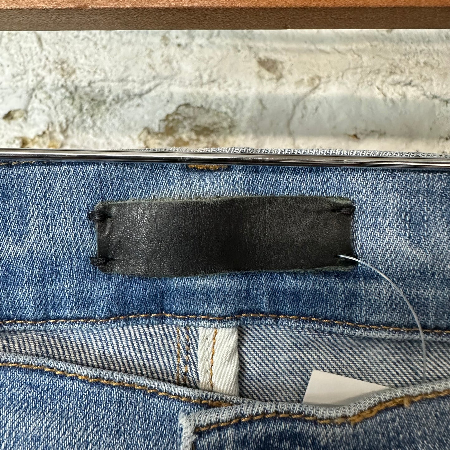 Amiri Distressed Side Spell Blue Denim Jeans Sz 34