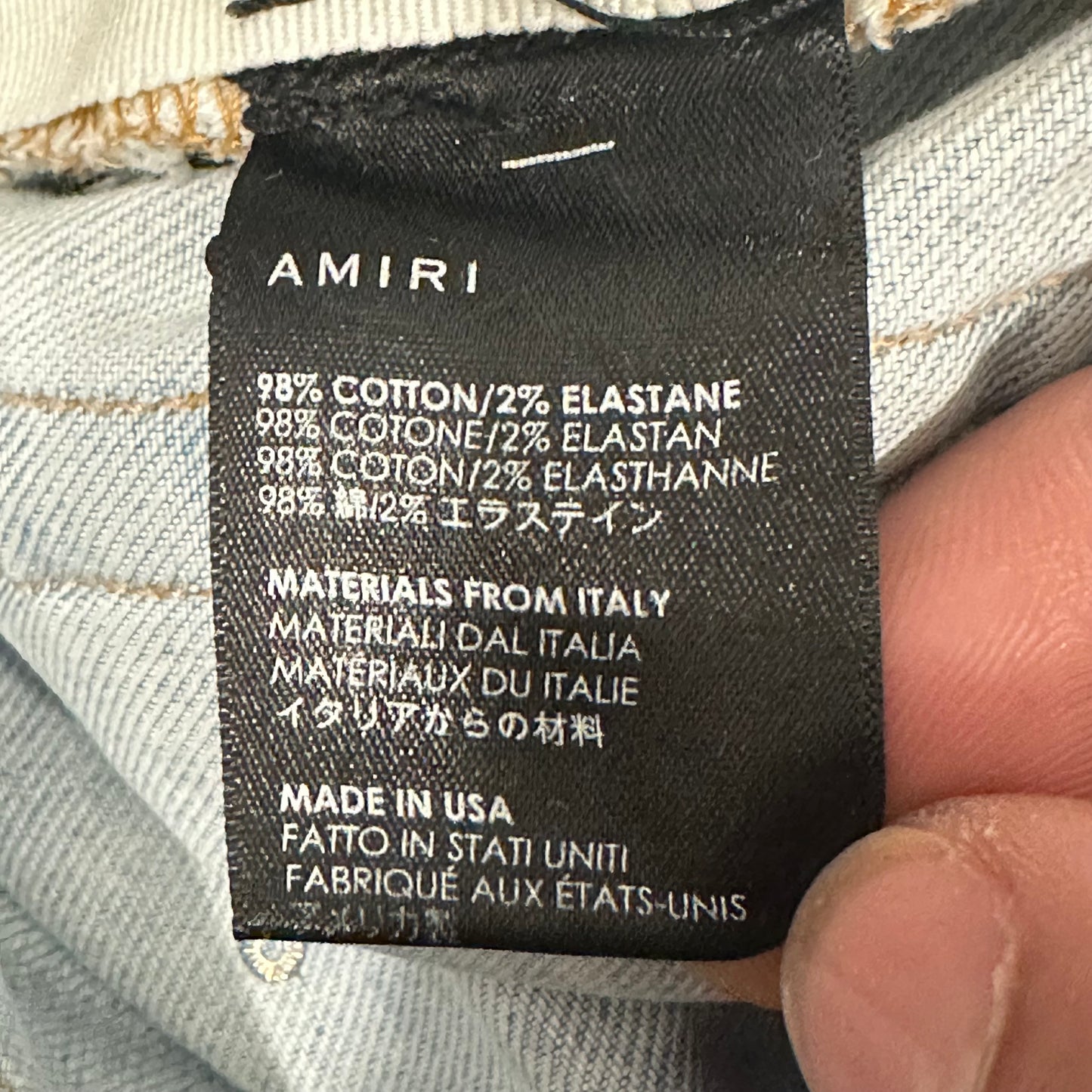 Amiri Gradient Rhinestone Lightwash Blue Denim Jeans Sz 31