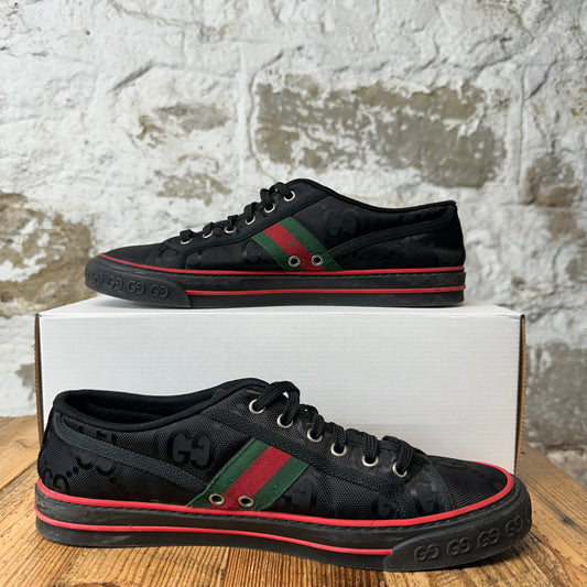 Gucci Tennis 1977 Black GG Monogram Sneaker Sz 9