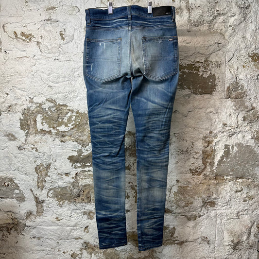 Amiri Plain Blue Honeycomb Denim Jeans Sz 31