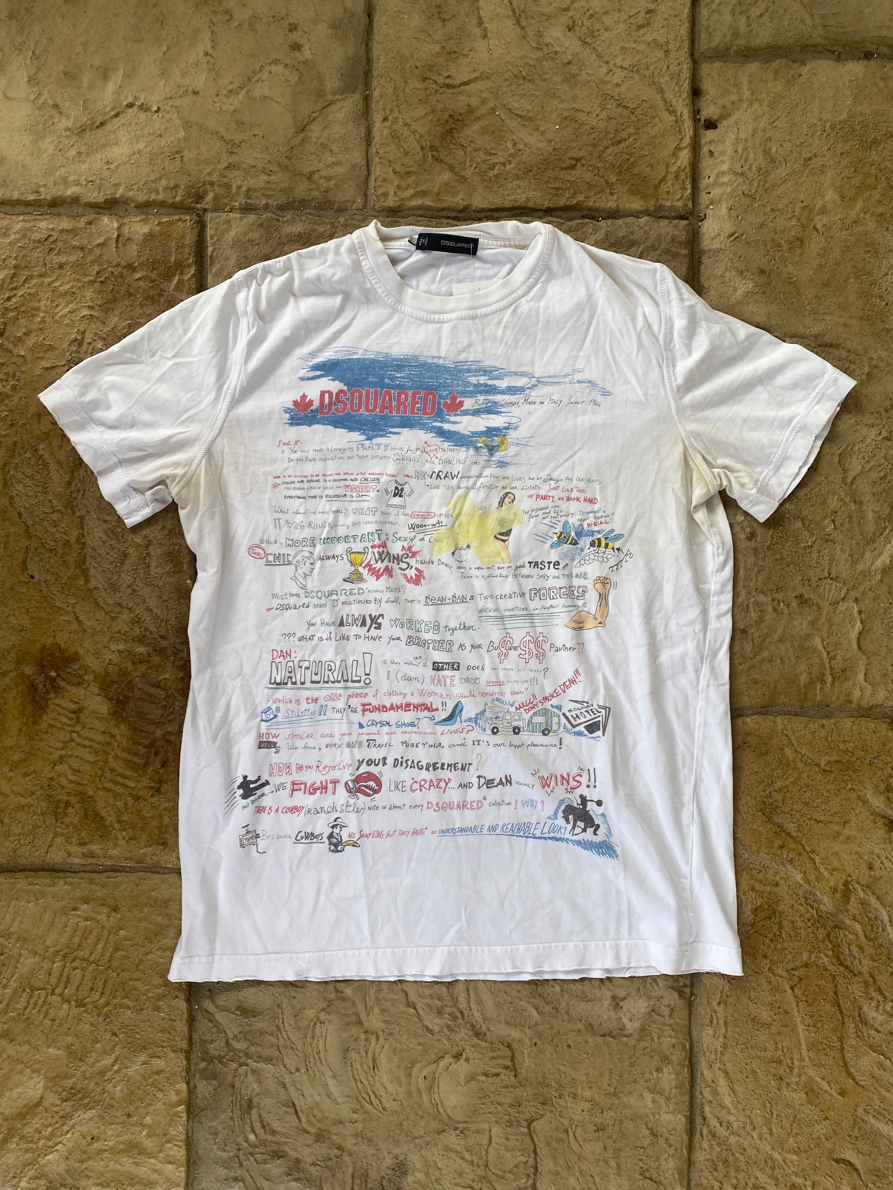 Dsquared White T-shirt Sz L
