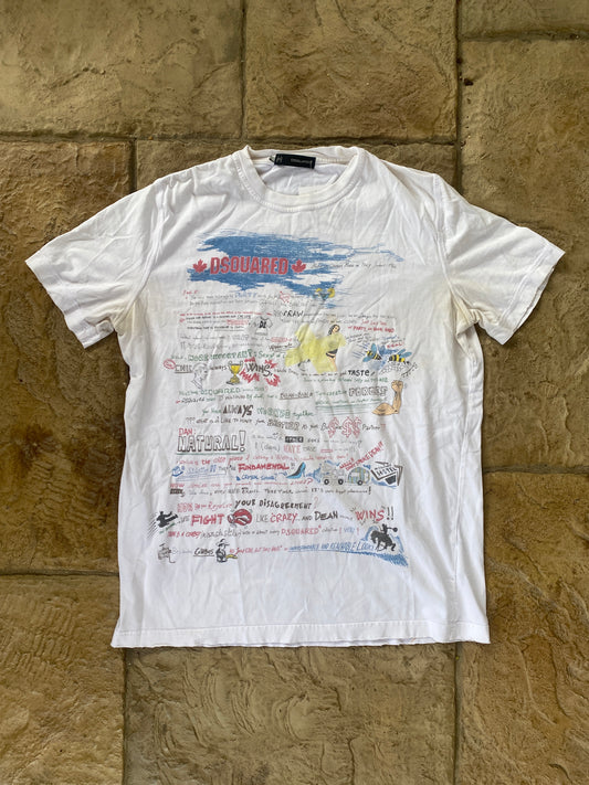 Dsquared White T-shirt Sz L