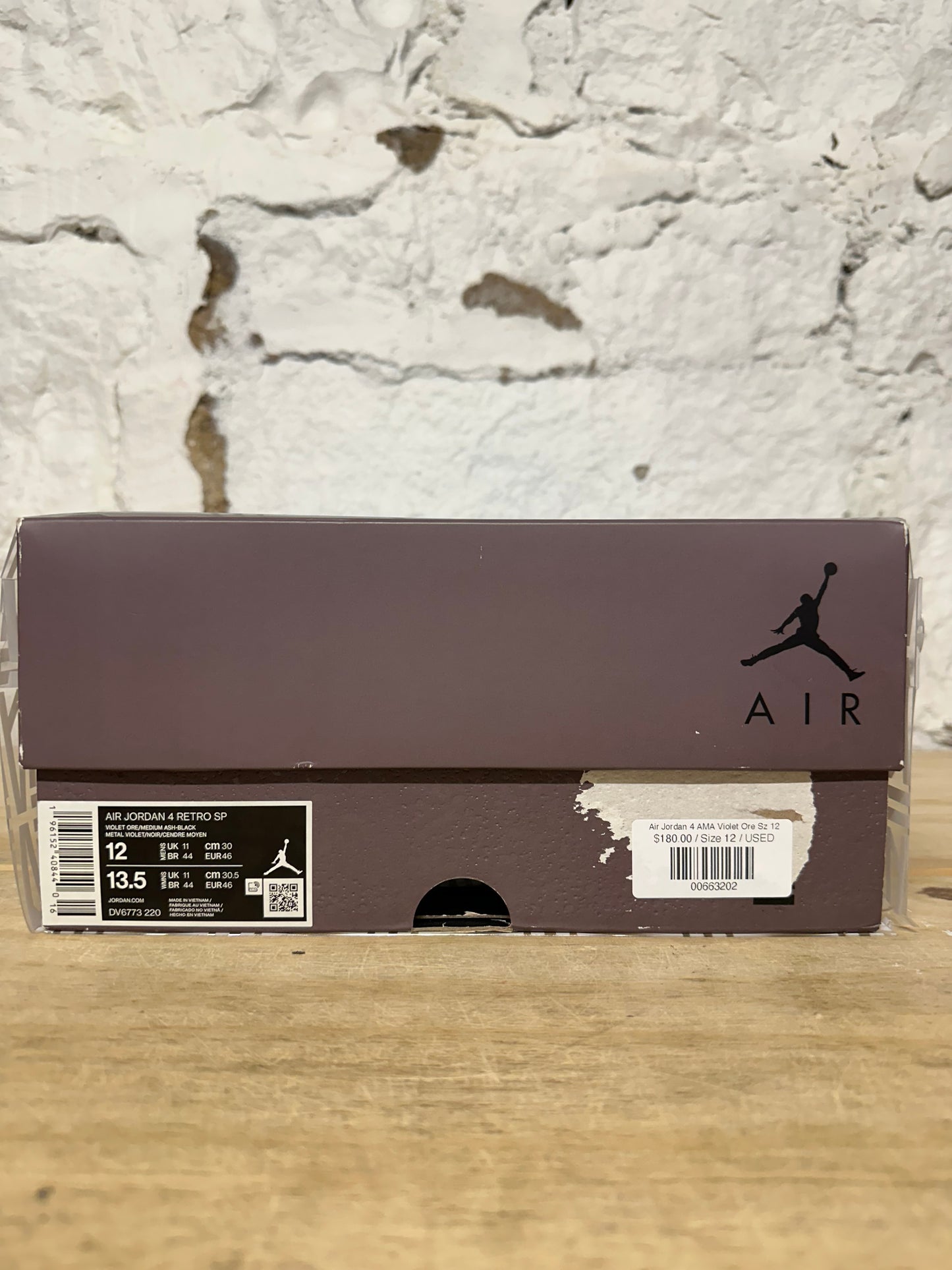 Air Jordan 4 A Ma Maniere Violet Ore Sz 12