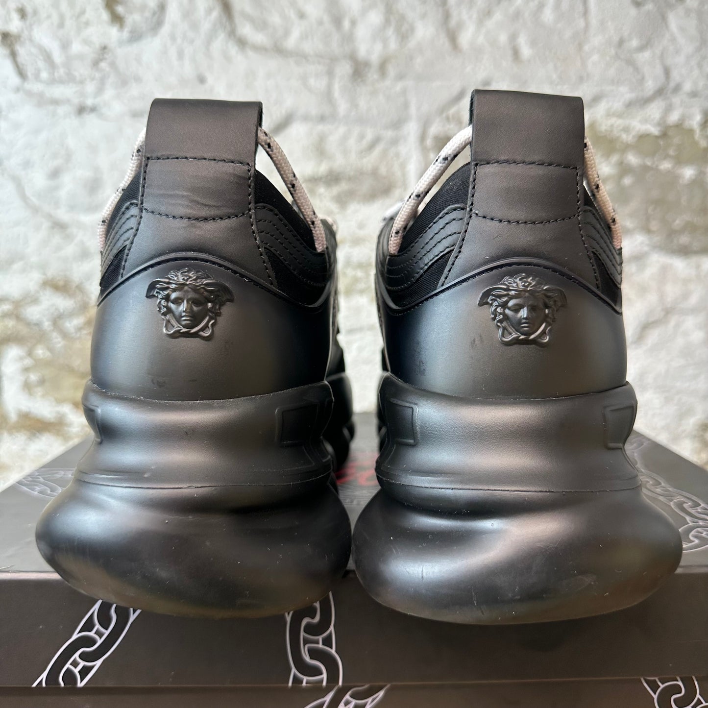 Versace Chain Reaction Barocco Print Black Sneaker Sz 10 (43)