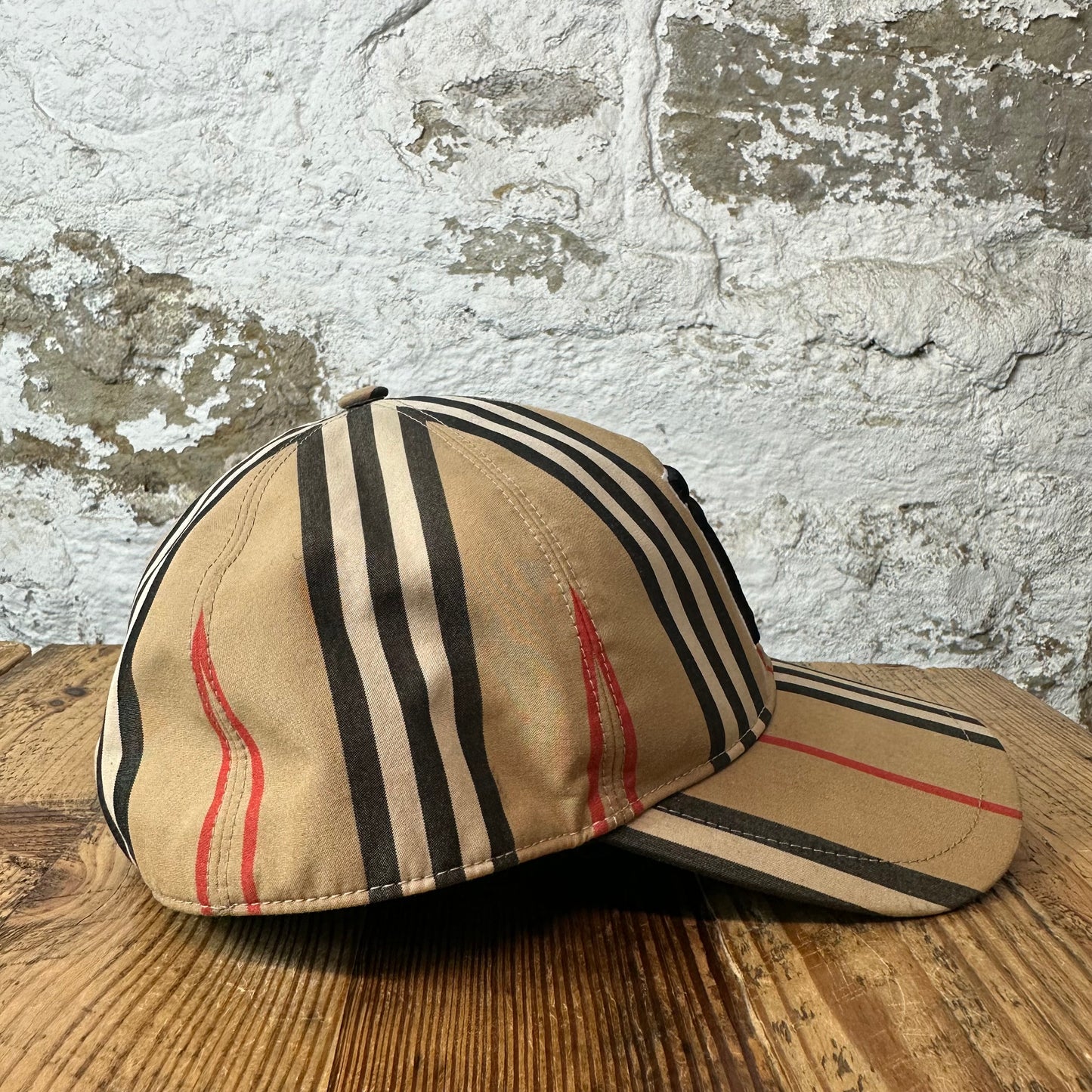 Burberry Black TB Logo Plaid Hat Sz XL