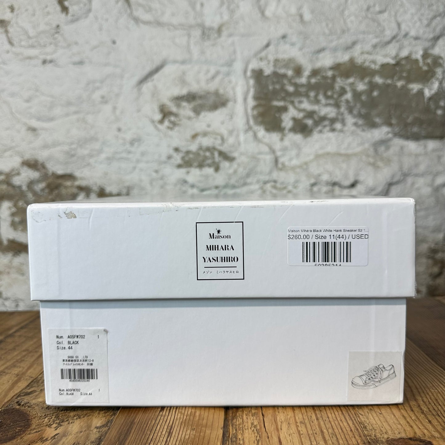 Maison Mihara Black White Hank Sneaker Sz 11 (44)
