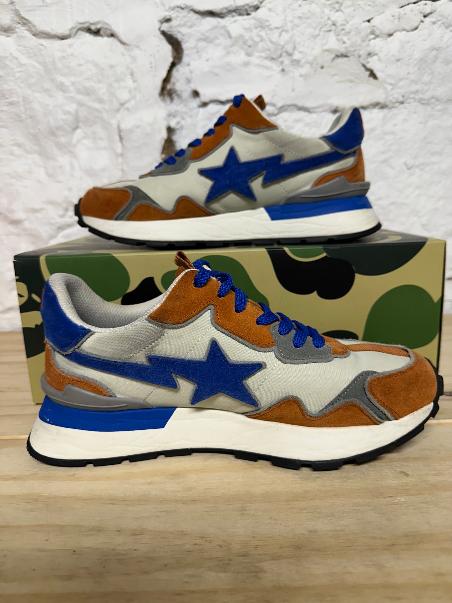 Bape Road Sta Orange Blue Sz 8