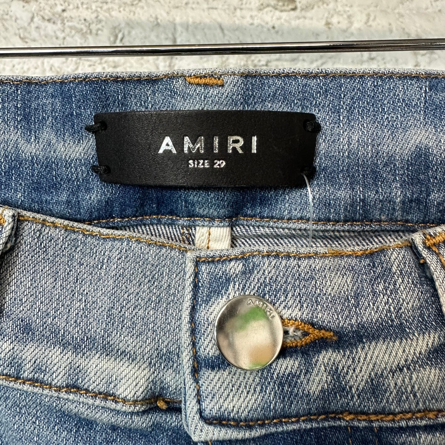 Amiri Multicolor Paisley Blue Denim Jeans Sz 29