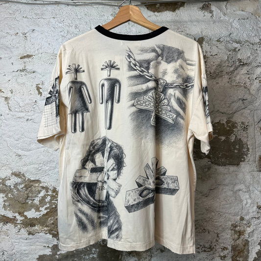 Vertabrae Mixed Feelings Cream T-Shirt Sz S