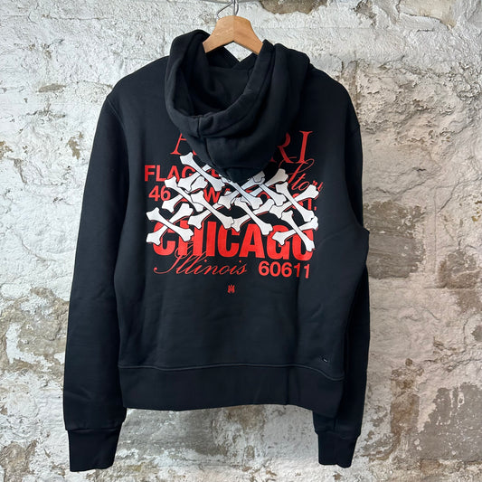 Amiri Chicago Flagship Black Hoodie Sz XS