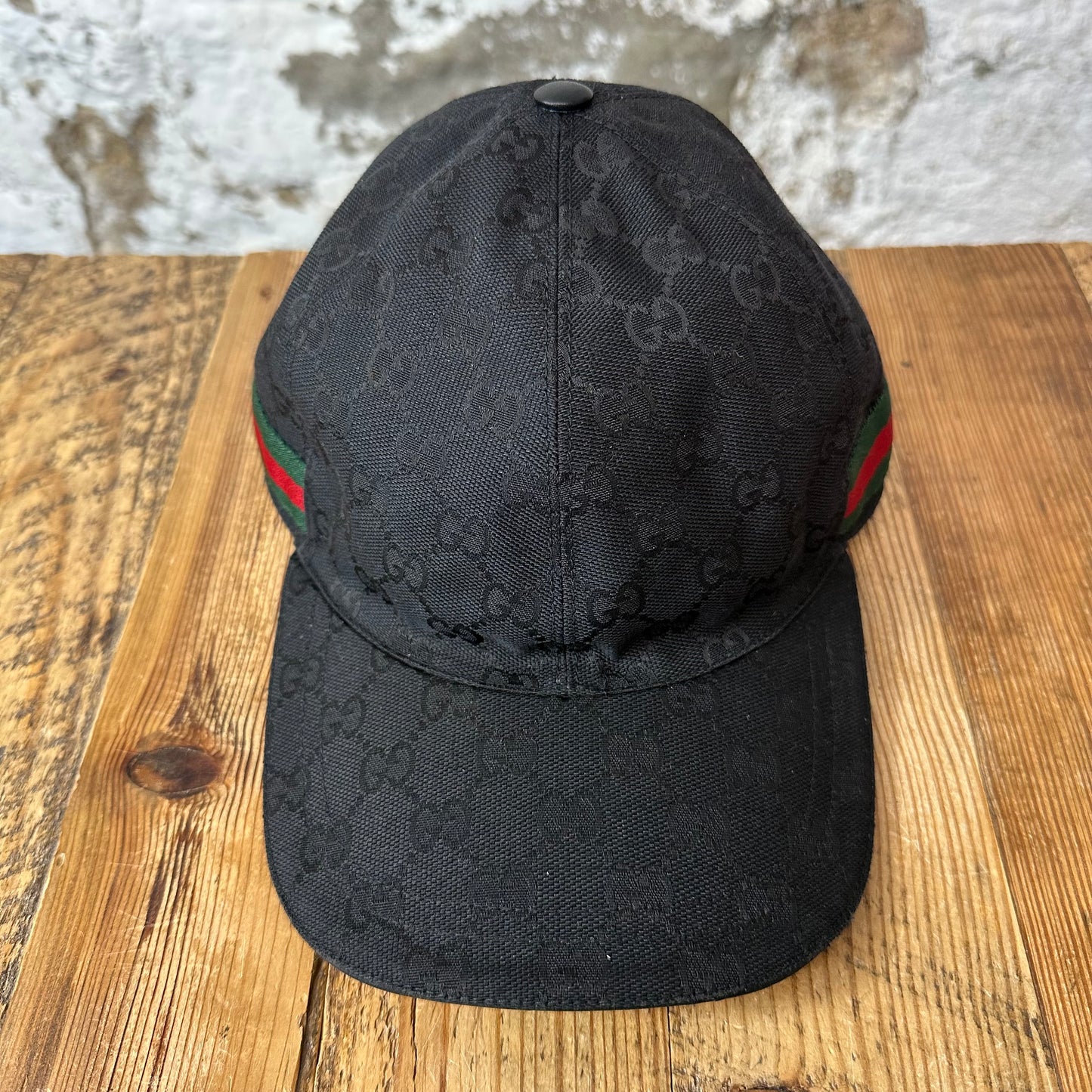 Gucci GG Black Monogram Hat Sz XL